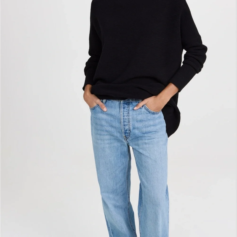 Free People Black Ottoman Slouchy Sweater Sz S - Picture 4 of 8